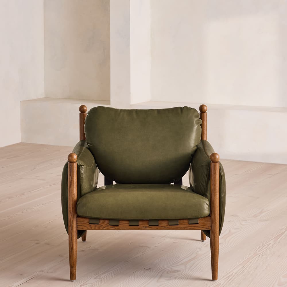 Casper Armchair - Leather - Moss - US - Listing - Image 3