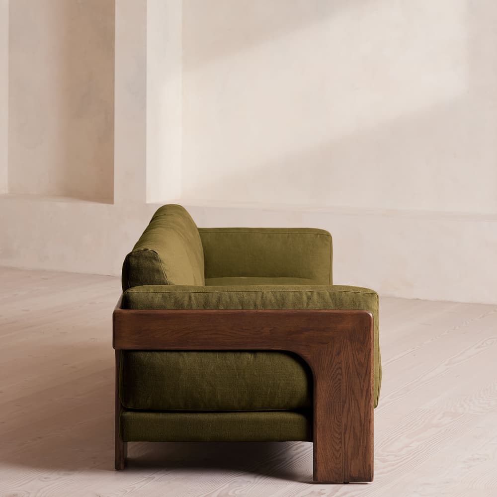 Marcia Three Seater Sofa - Linen - Olive - US - Images - Image 3