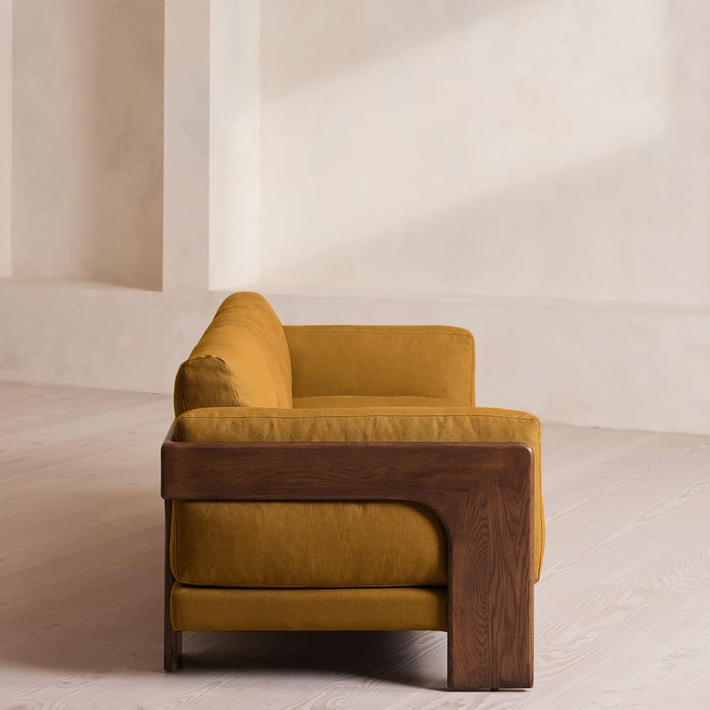 Marcia Three Seater Sofa - Linen - Turmeric - US - Images - Image 3