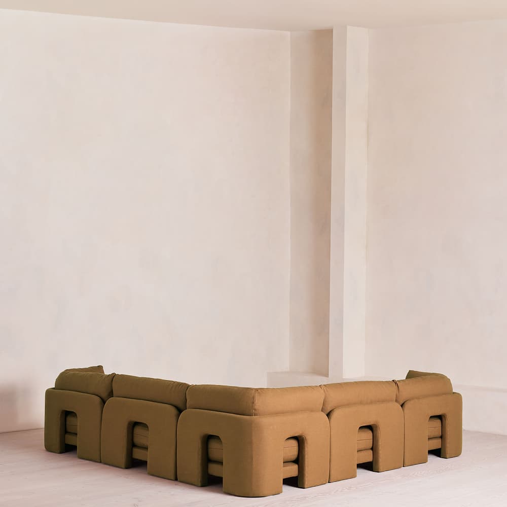 Odell Deeper Sit Modular Sofa - Corner Sofa - Linen - Ochre - Images - Image 3