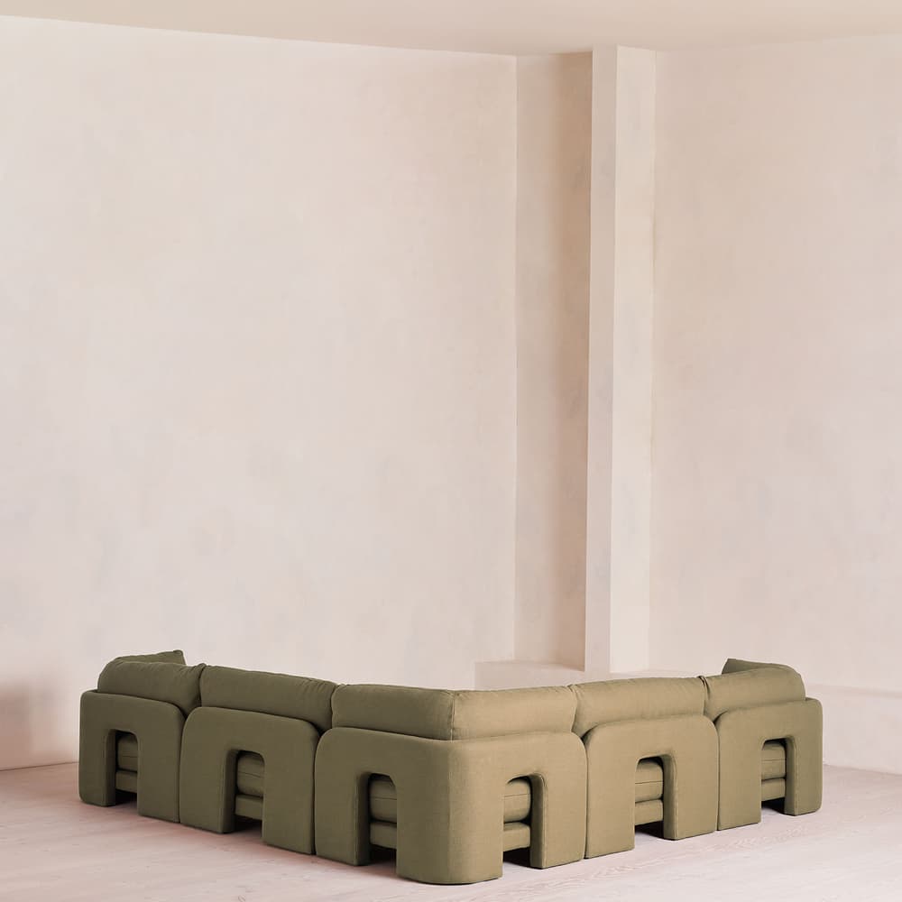 Odell Modular Sofa - Corner Sofa - Linen - Sage - Images - Image 3