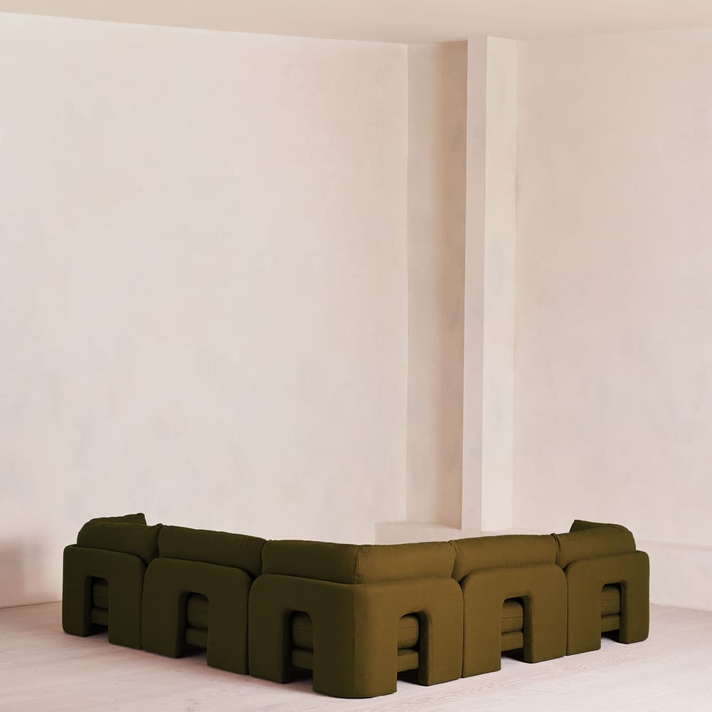 Odell Deeper Sit Modular Sofa - Corner Sofa - Linen - Olive - Images - Image 3