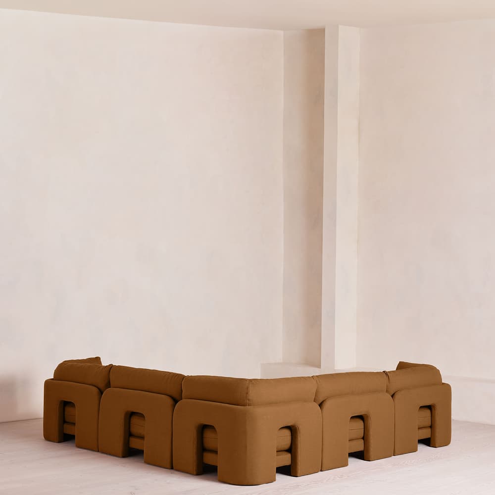 Odell Deeper Sit Modular Sofa - Corner Sofa - Linen - Terracotta - UK - Images - Image 3