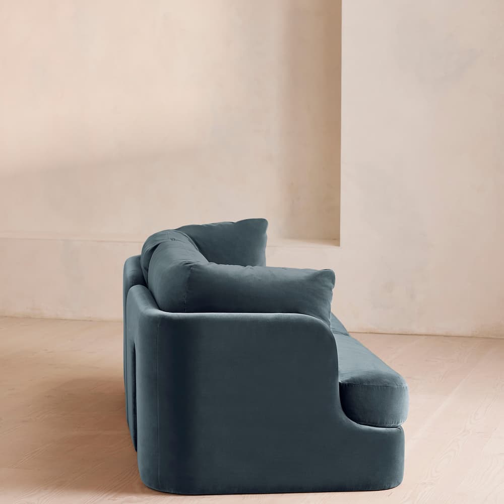 Odell Modular Sofa - Three Seater - Velvet - Grey Blue - Images - Image 3