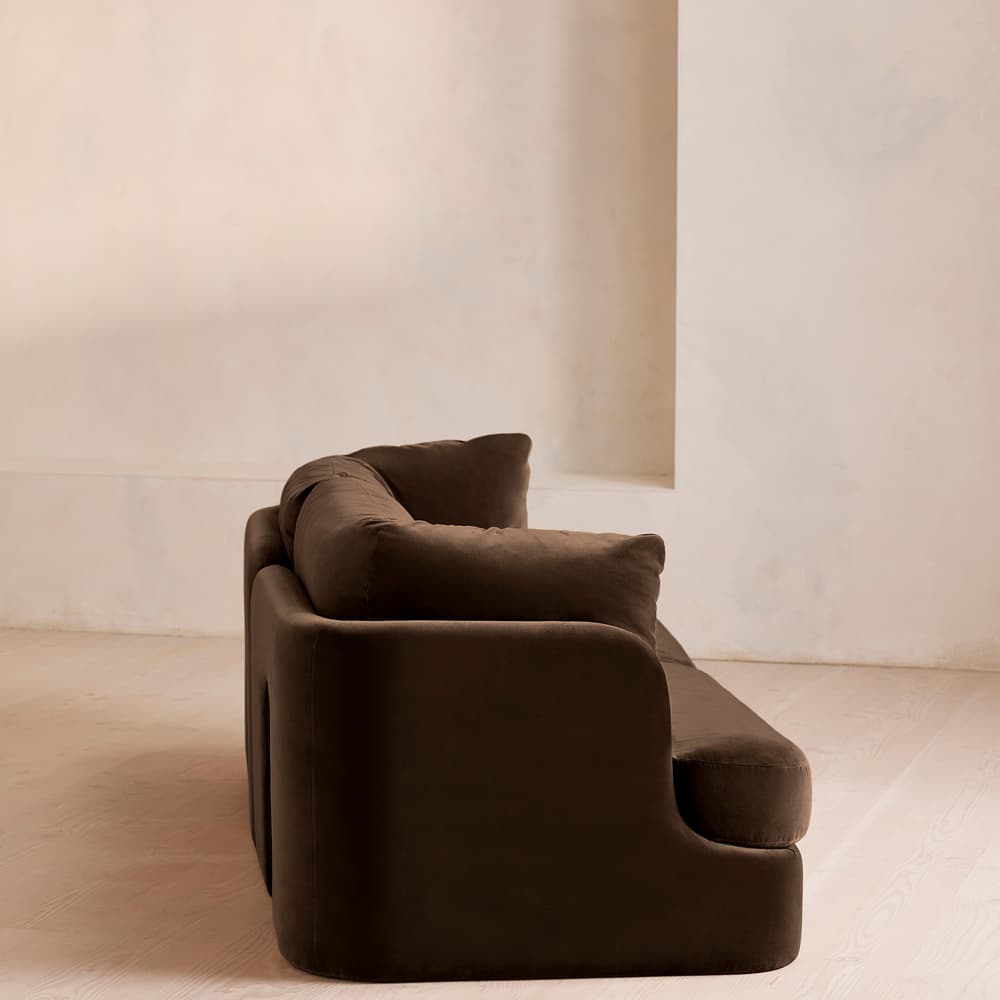Odell Deeper Sit Sectional Sofa - Three Seater - Velvet - Chocolate US - Images - Image 3