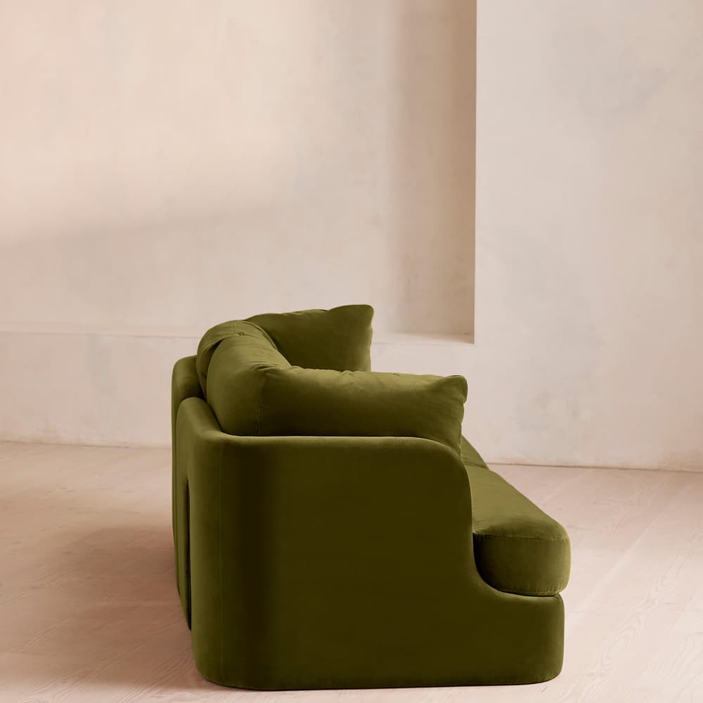 Odell Deeper Sit Sectional Sofa - Three Seater - Velvet Olive US - Images - Image 3