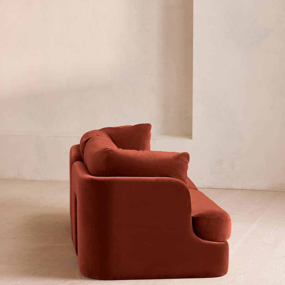 Odell Modular Sofa - Three Seater - Velvet - Rust - Images - Image 3