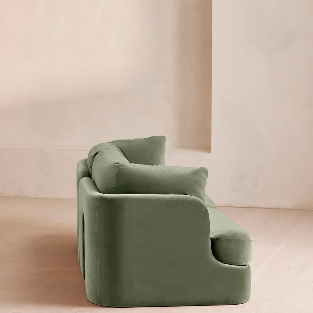Odell Deeper Sit Modular Sofa - Three Seater - Velvet - Seafoam - UK - Images - Image 3