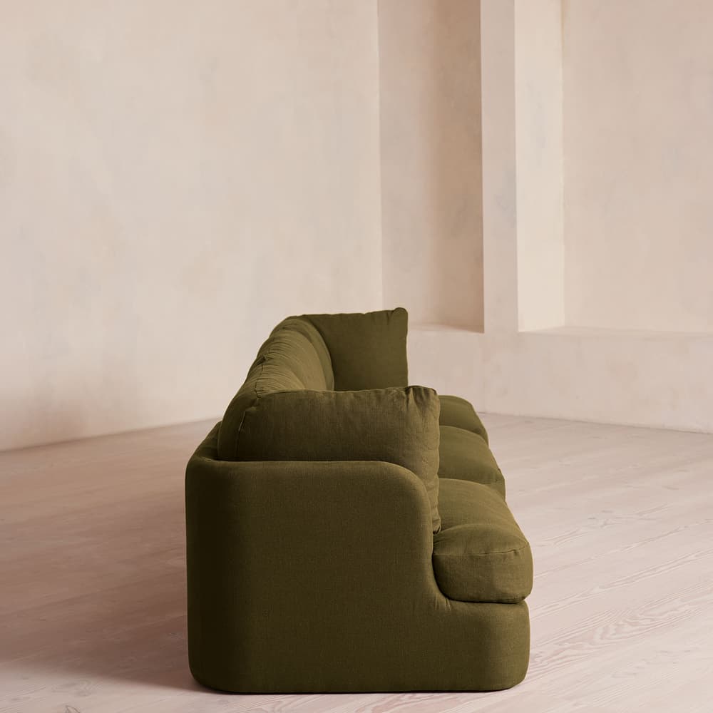 Odell Modular Sofa - Four Seater - Linen - Olive - Images - Image 3