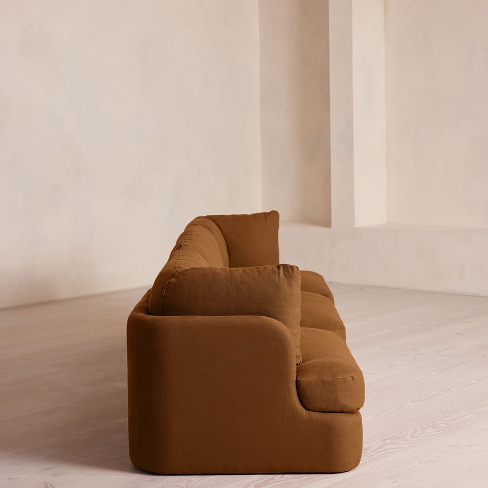 Odell Deeper Sit Modular Sofa - Four Seater - Linen - Terracotta - UK - Images - Image 3