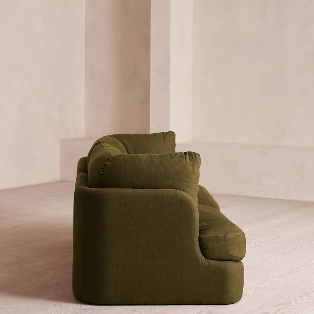 Odell Modular Sofa - Three Seater - Linen - Olive - Images - Image 3