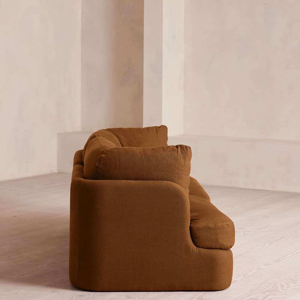 Odell Deeper Sit Modular Sofa - Three Seater - Linen - Terracotta - UK - Images - Image 3