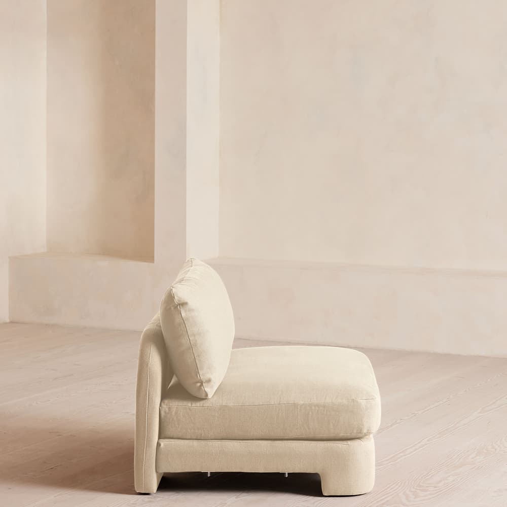 Odell Deeper Sit Sectional Sofa - Armless Module - Linen - Bisque - US - Image 3