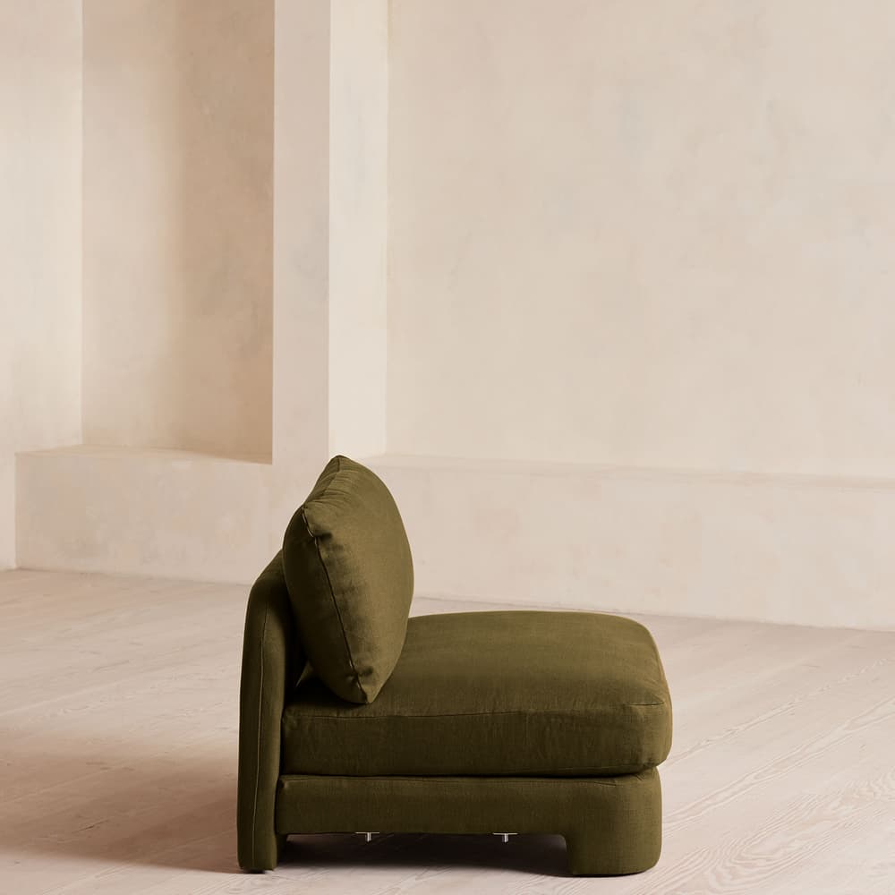 Odell Deeper Sit Modular Sofa - Right Arm Module - Linen - Olive - Image 3