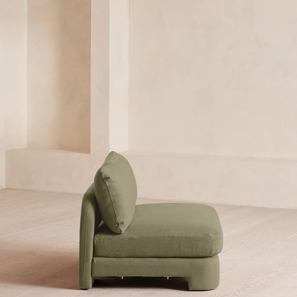 Odell Deeper Sit Sectional Sofa - Right Arm Module - Linen - Sage - US - Image 3