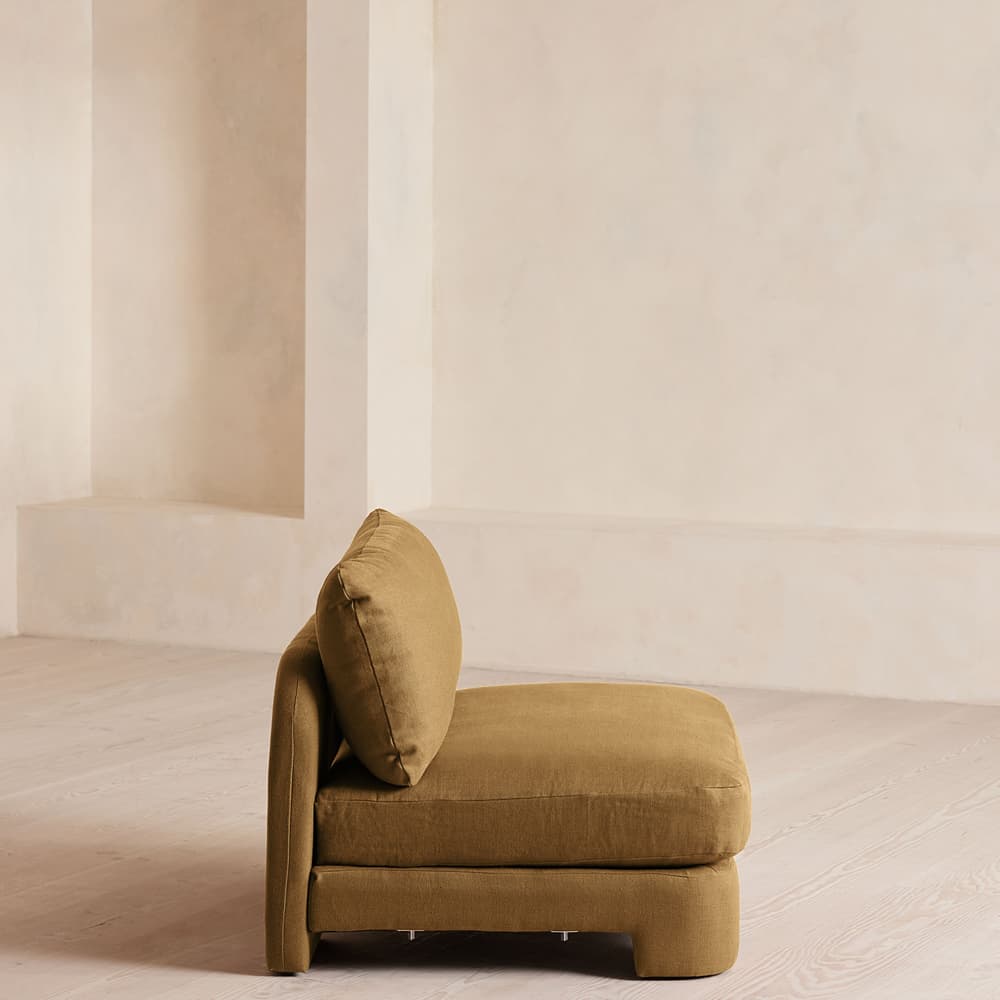 Odell Deeper Sit Sectional Sofa - Right Arm Module - Linen - Ochre - US - Image 3