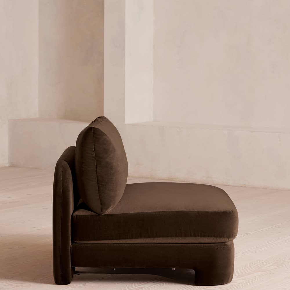 Odell Deeper Sit Sectional Sofa - Armless Module - Velvet - Chocolate - US - Image 3