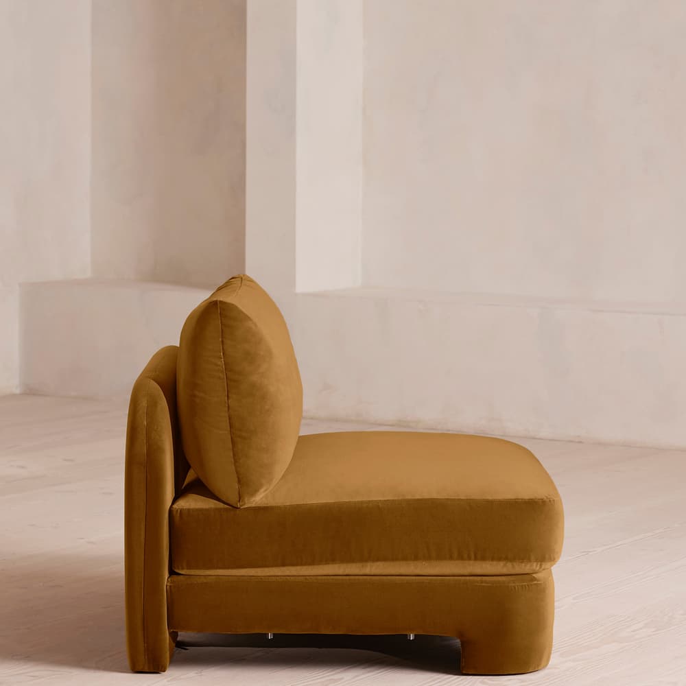 Odell Deeper Sit Sectional Sofa - Armless Module - Mustard Velvet - US - Image 3