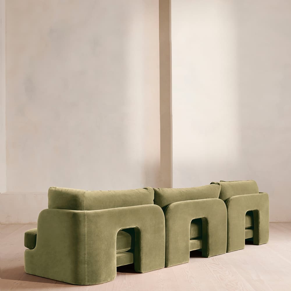 Odell Modular Sofa - Four Seater - Velvet - Lichen - Images - Image 3