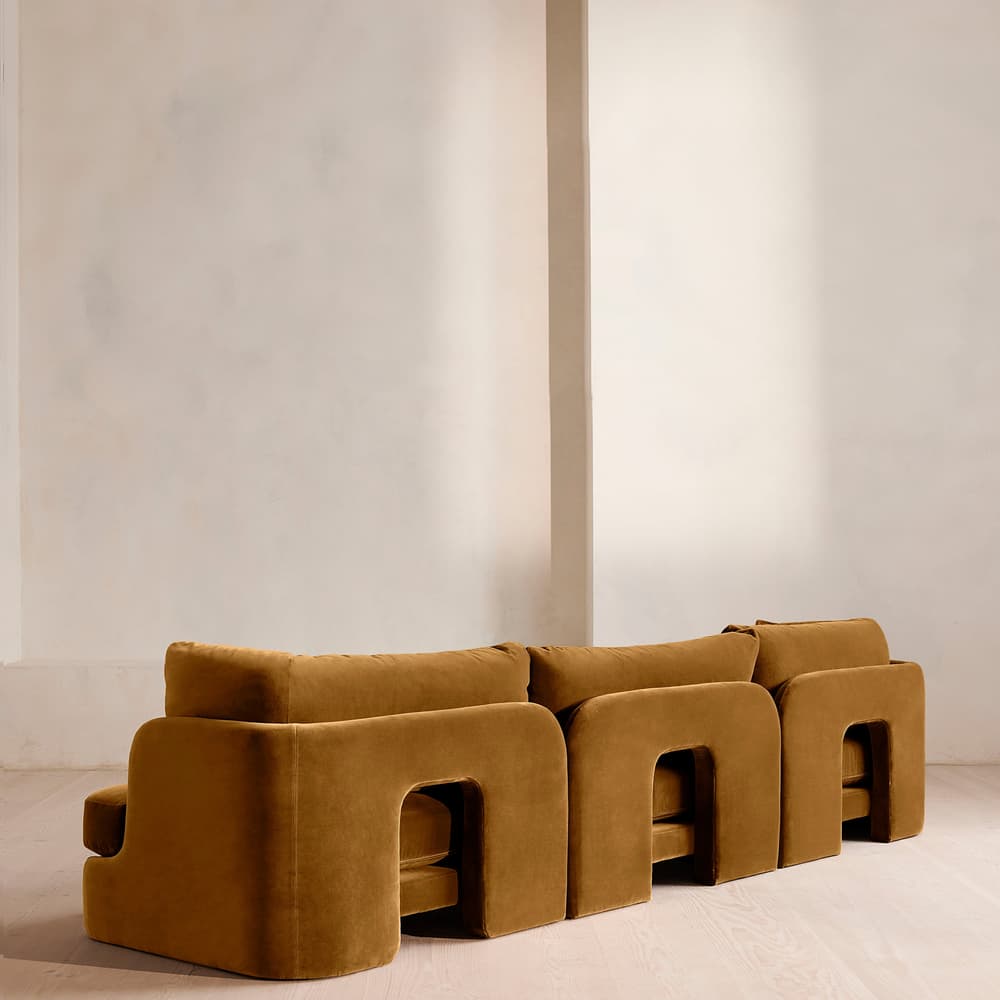 Odell Deeper Sit Modular Sofa - Four Seater - Velvet Mustard UK - Images - Image 3