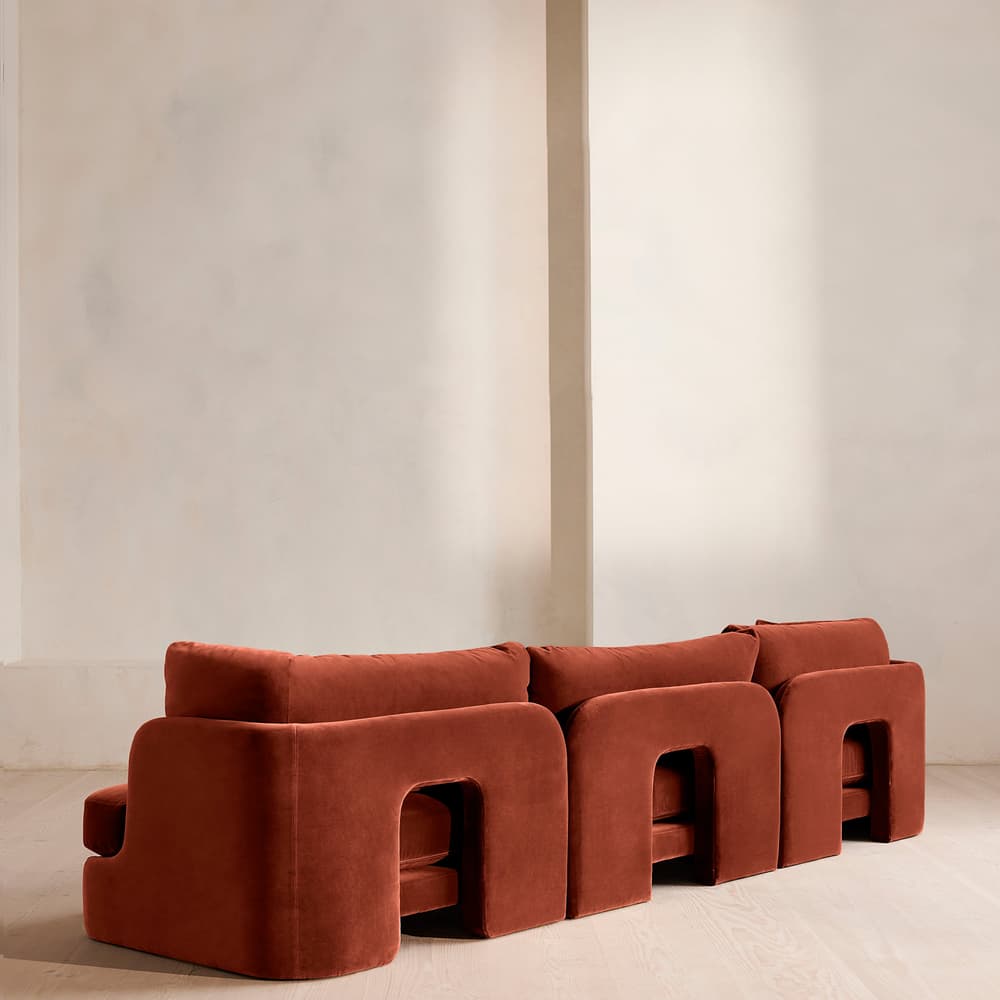 Odell Modular Sofa - Four Seater - Velvet - Rust - Images - Image 3