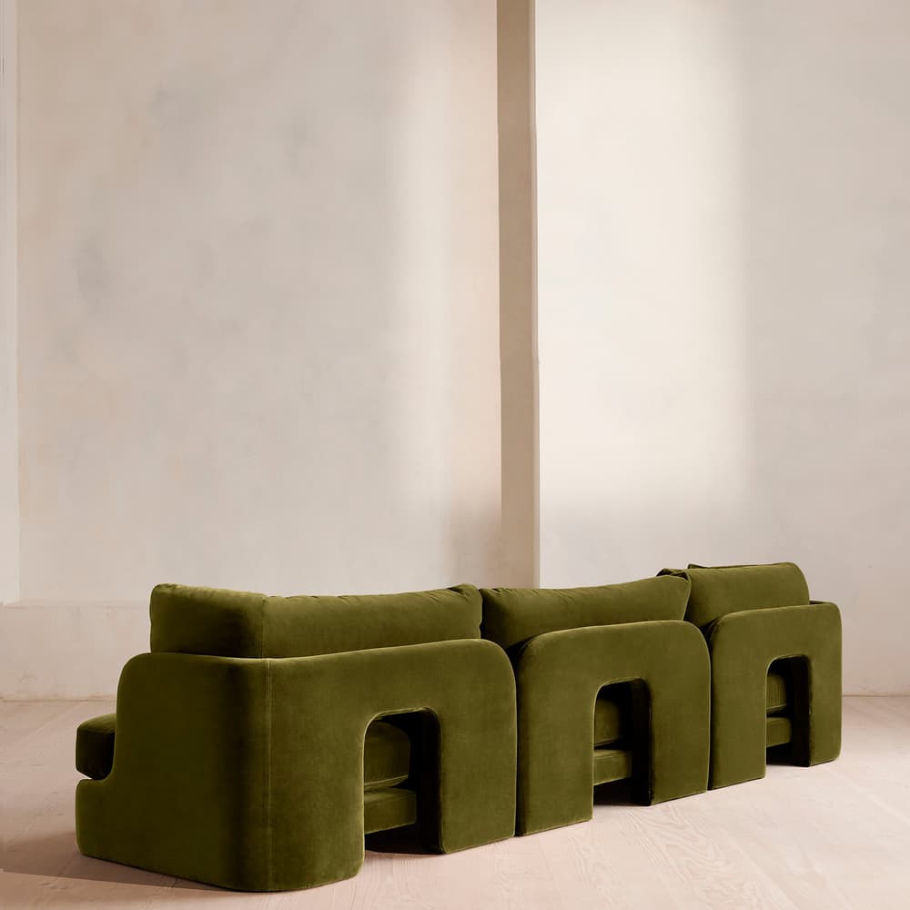 Odell Modular Sofa - Four Seater - Velvet - Olive - Images - Image 3
