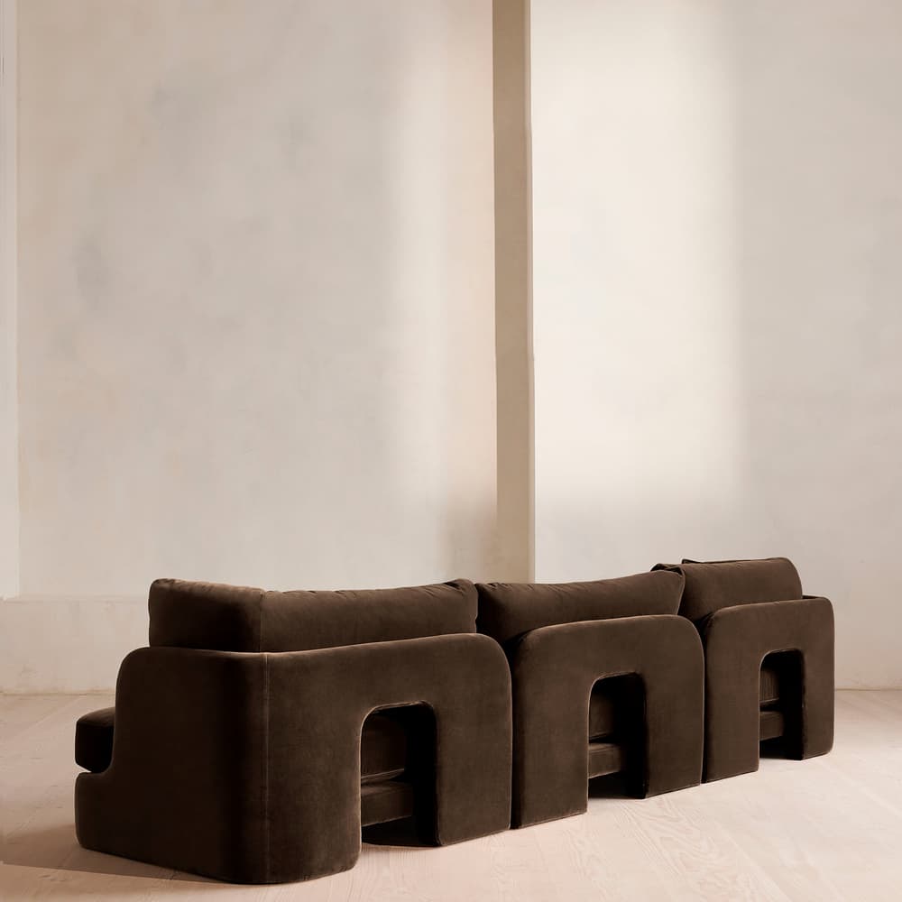 Odell Deeper Sit Modular Sofa - Four Seater - Velvet - Chocolate UK - Images - Image 3