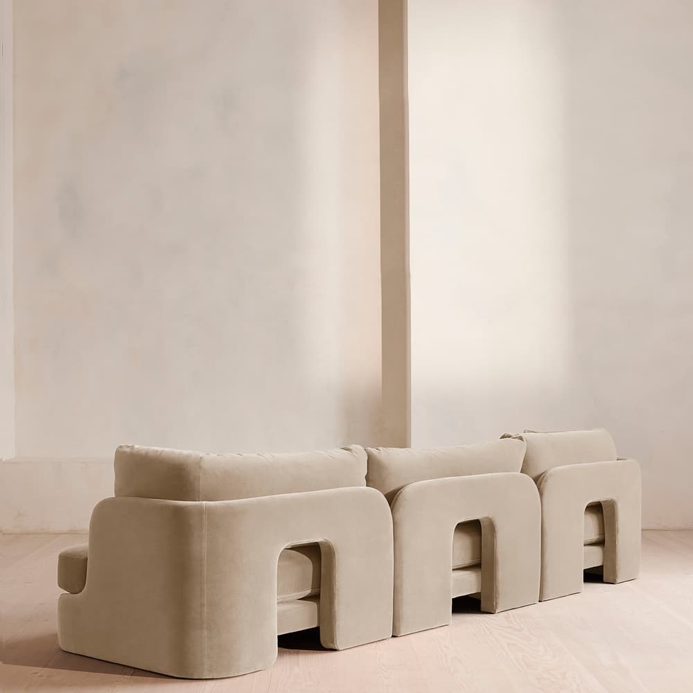 Odell Deeper Sit Modular Sofa - Four Seater - Velvet - Oyster - UK - Images - Image 3