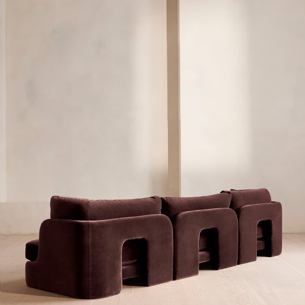 Odell Modular Sofa - Four Seater - Velvet - Aubergine - UK - Images - Image 3