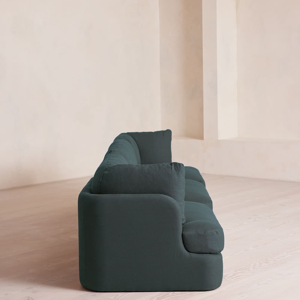 Odell Modular Sofa - Four Seater - Linen - Prussian Blue - Images - Image 3