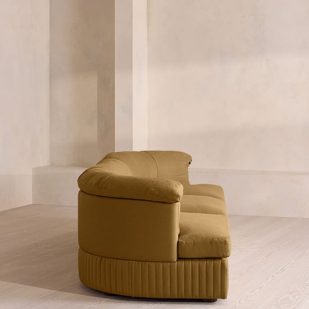 Oona Deep Sit Modular Sofa - Four Seater - Linen - Ochre - UK - Images - Image 3