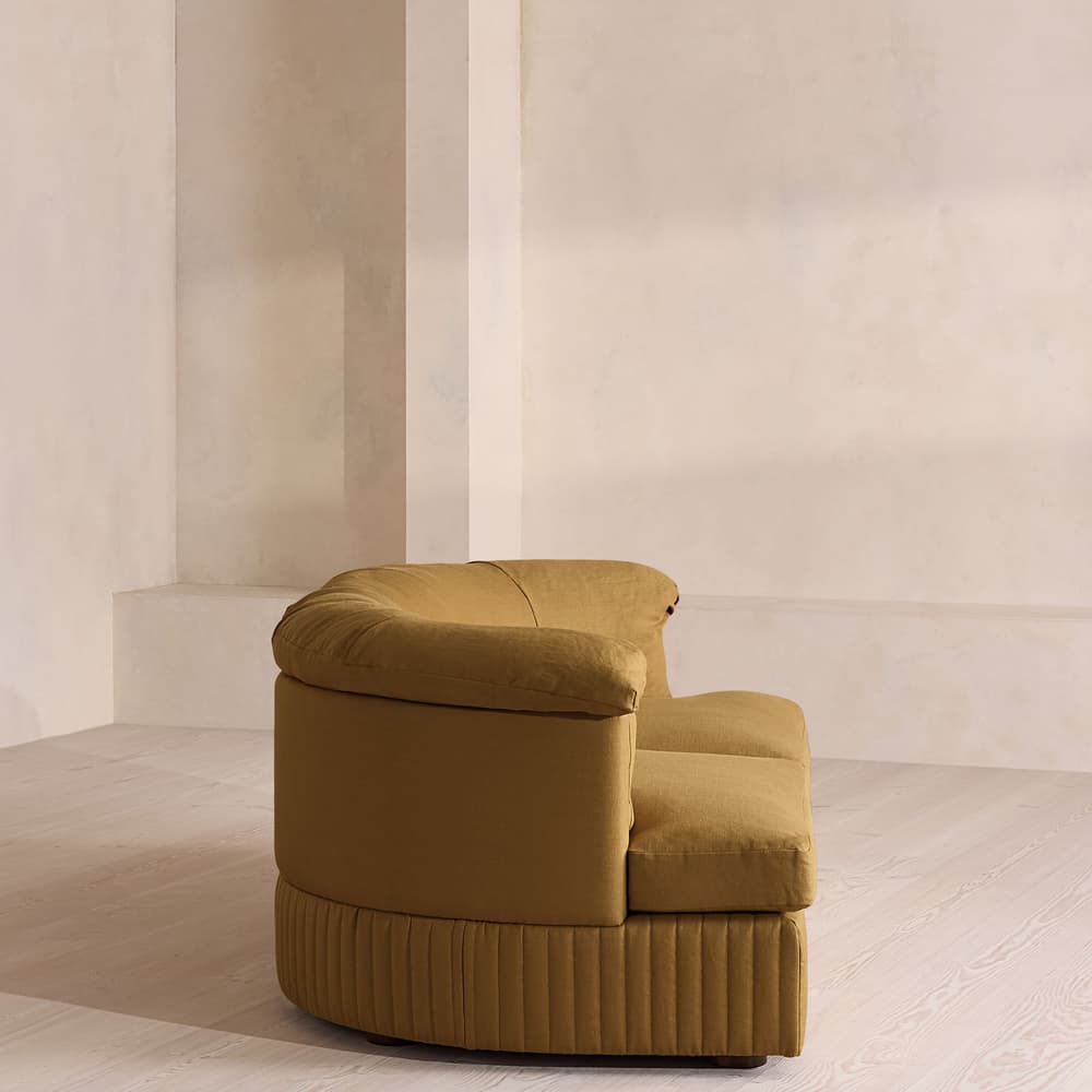 Oona Sectional Sofa - Three Seater - Linen - Ochre - US - Images - Image 3