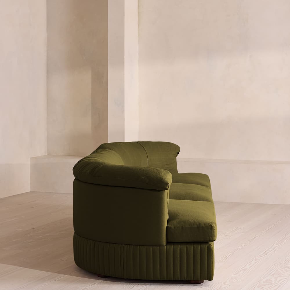 Oona Sectional Sofa - Four Seater - Linen - Olive - US - Images - Image 3