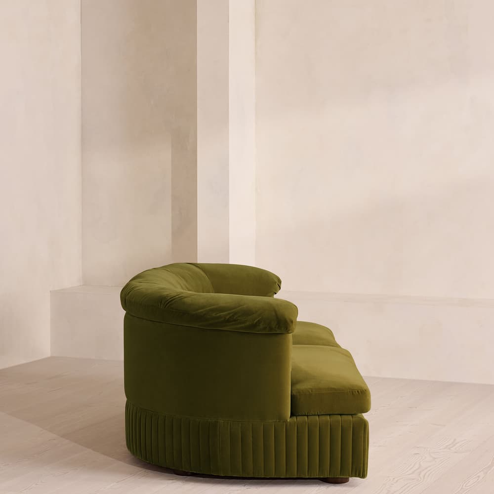 Oona Sectional Sofa - Three Seater - Velvet Olive - US - Images - Image 3