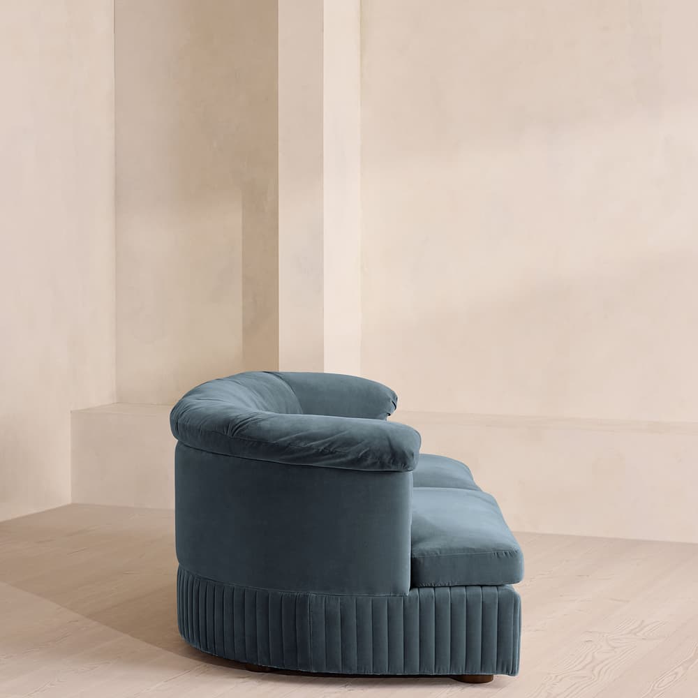Oona Sectional Sofa - Three Seater - Velvet Grey Blue - US - Images - Image 3