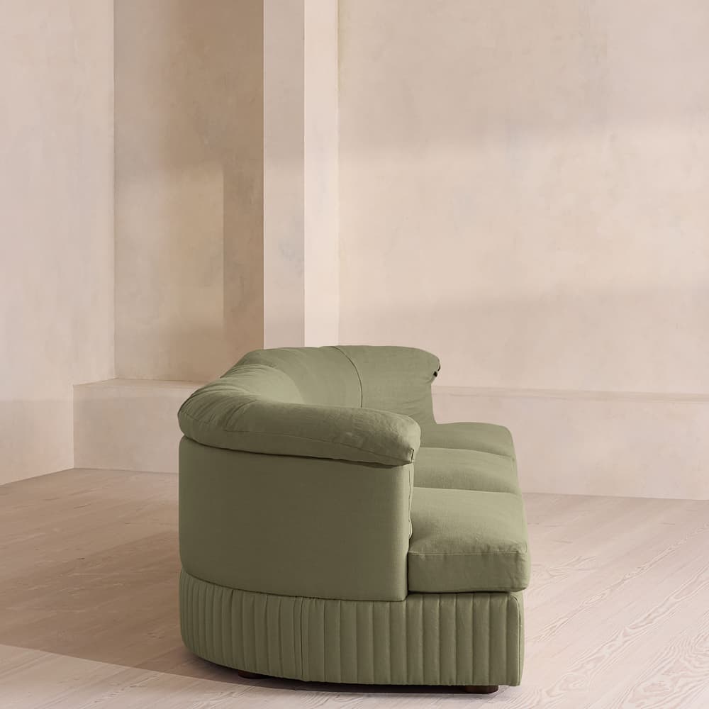 Oona Sectional Sofa - Four Seater - Linen - Sage - US - Images - Image 3