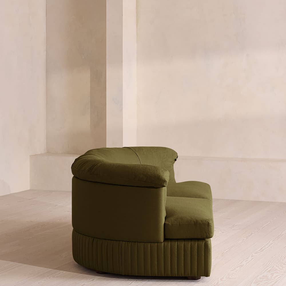 Oona Deep Sit Modular Sofa - Three Seater - Linen - Olive - UK - Images - Image 3