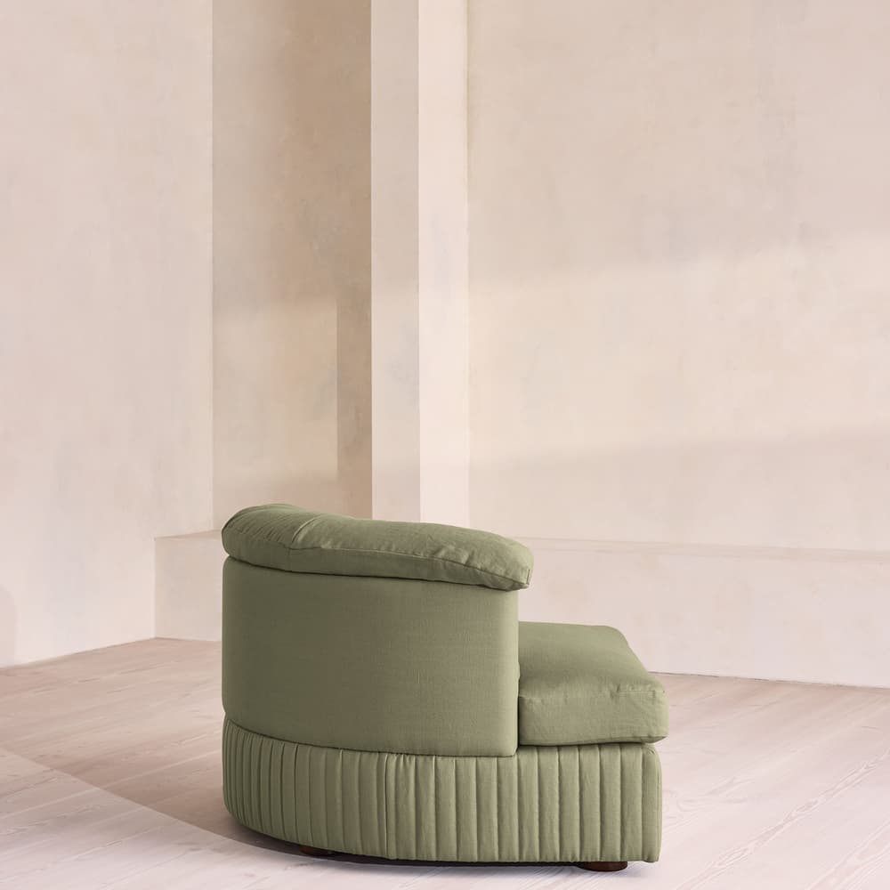 Oona Modular Sofa - Right Arm Module - Linen - Sage - UK - Image 3