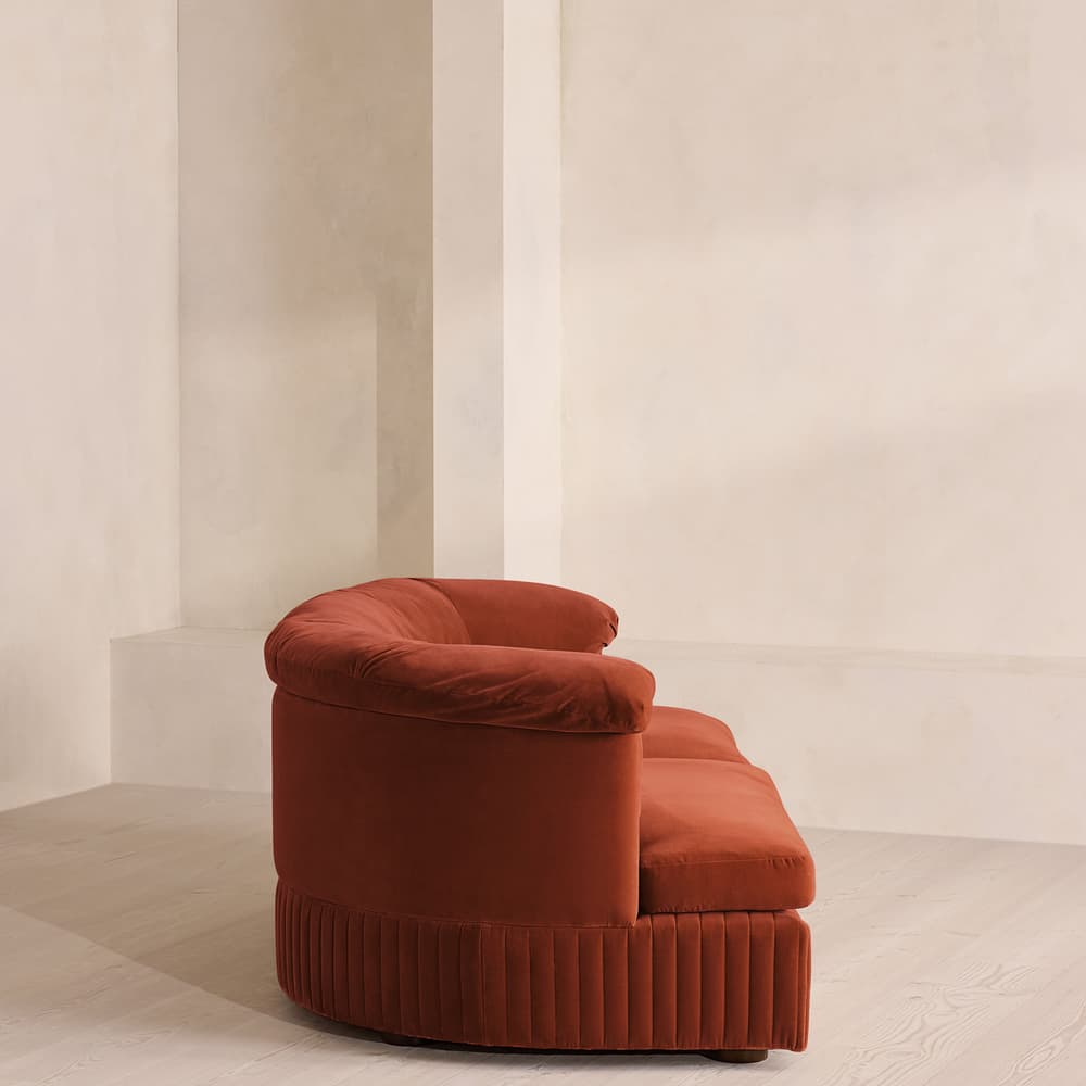 Oona Sectional Sofa - Three Seater - Velvet Rust - US - Images - Image 3