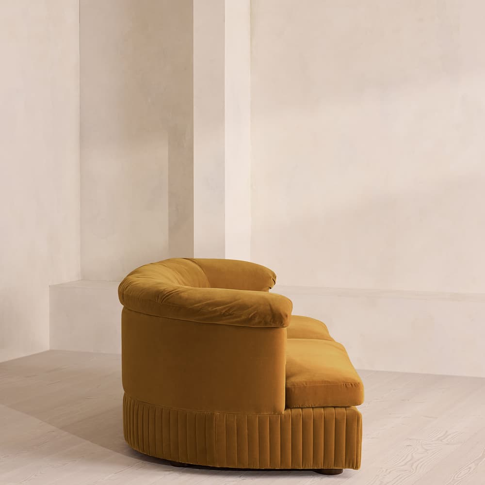 Oona Sectional Sofa - Three Seater - Velvet Mustard - US - Images - Image 3