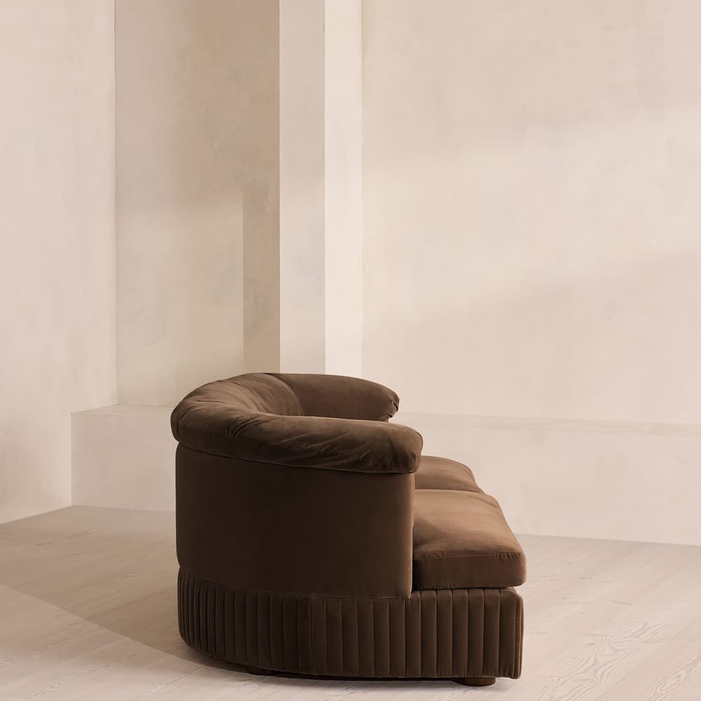 Oona Sectional Sofa - Three Seater - Velvet - Chocolate - US - Images - Image 3