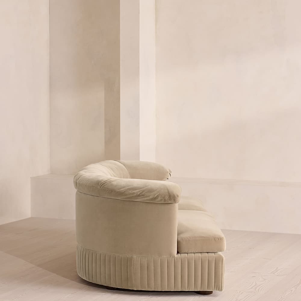 Oona Deep Sit Sectional Sofa - Three Seater - Velvet - Oyster - US - Images - Image 3