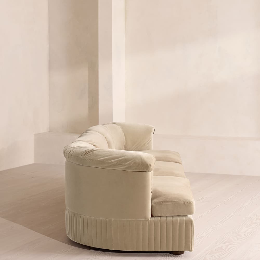 Oona Deep Sit Sectional Sofa - Four Seater - Velvet - Oyster - US - Images - Image 3