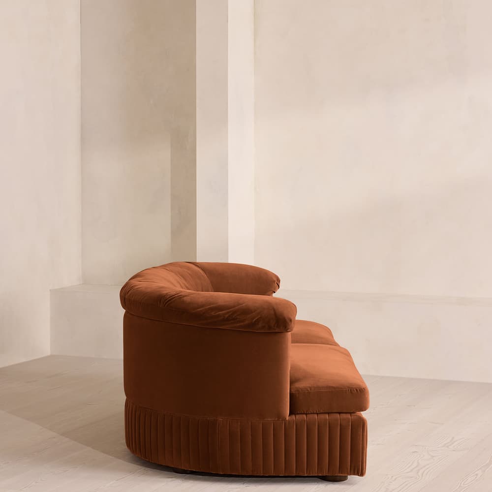 Oona Deep Sit Sectional Sofa - Three Seater - Velvet - Cinnamon - US - Images - Image 3
