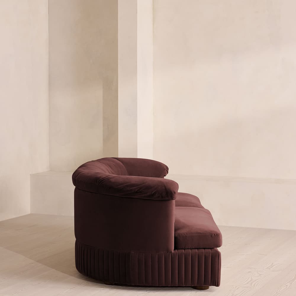 Oona Deep Sit Sectional Sofa - Three Seater - Velvet - Aubergine - US - Images - Image 3