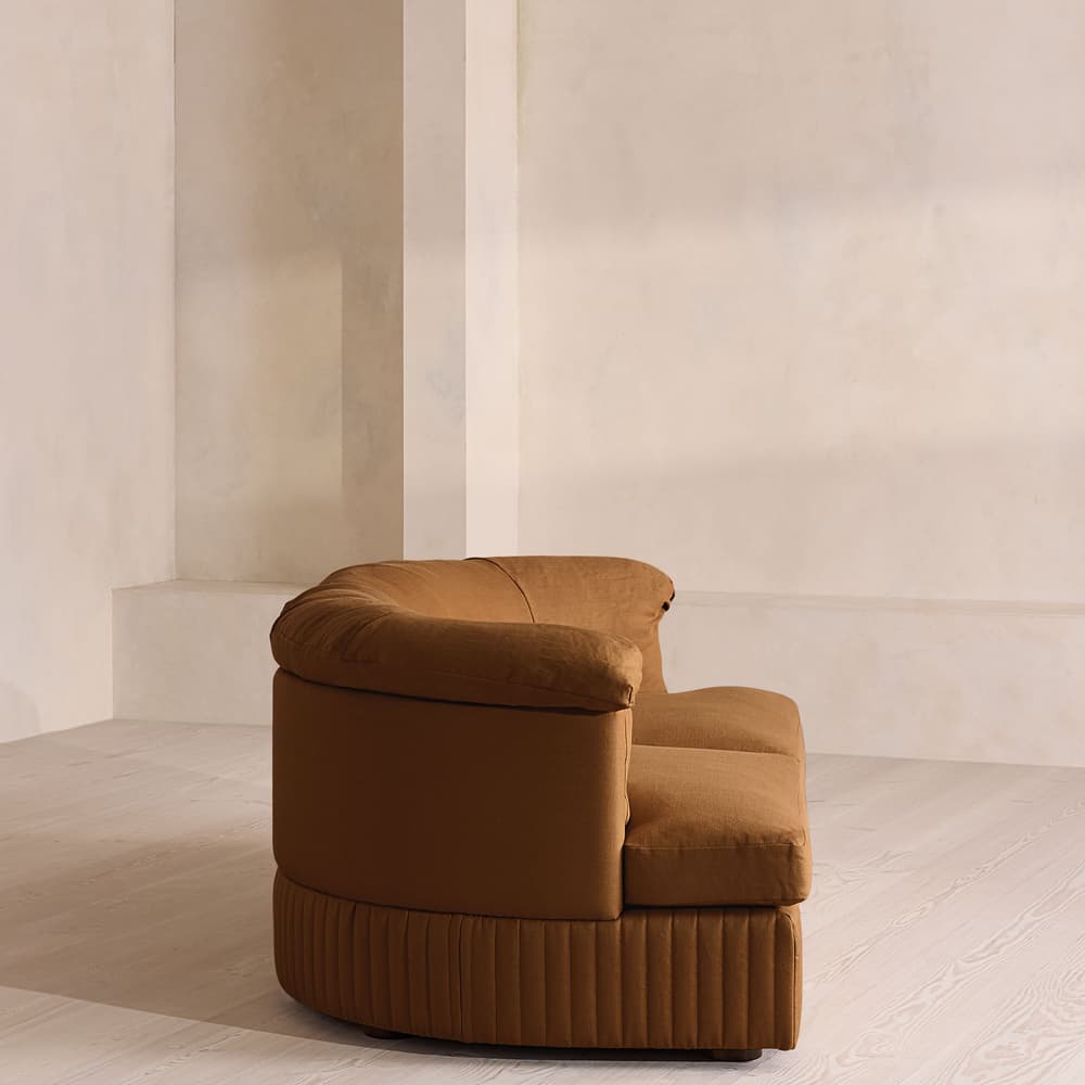Oona Sectional Sofa - Three Seater - Linen - Terracotta - US - Images - Image 3