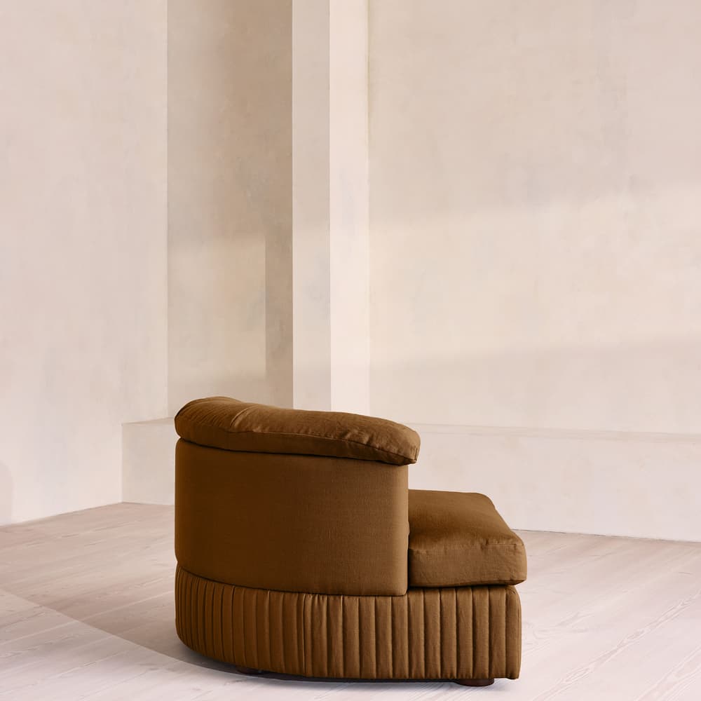 Oona Sectional Sofa - Left Arm Module - Linen - Terracotta - US - Image 3