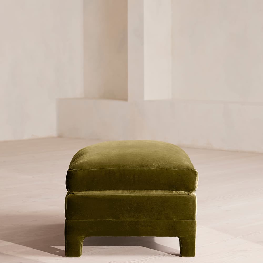 Ashford Ottoman - Velvet - Olive - Images - Image 3