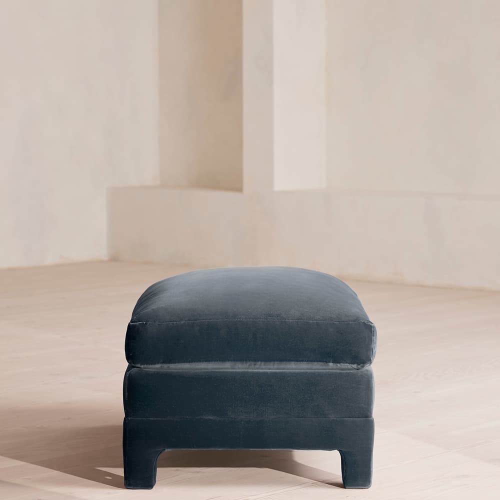 Ashford Ottoman - Velvet - Grey Blue - Images - Image 3