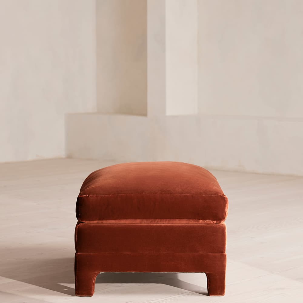 Ashford Ottoman Velvet - Rust - Images - Image 3
